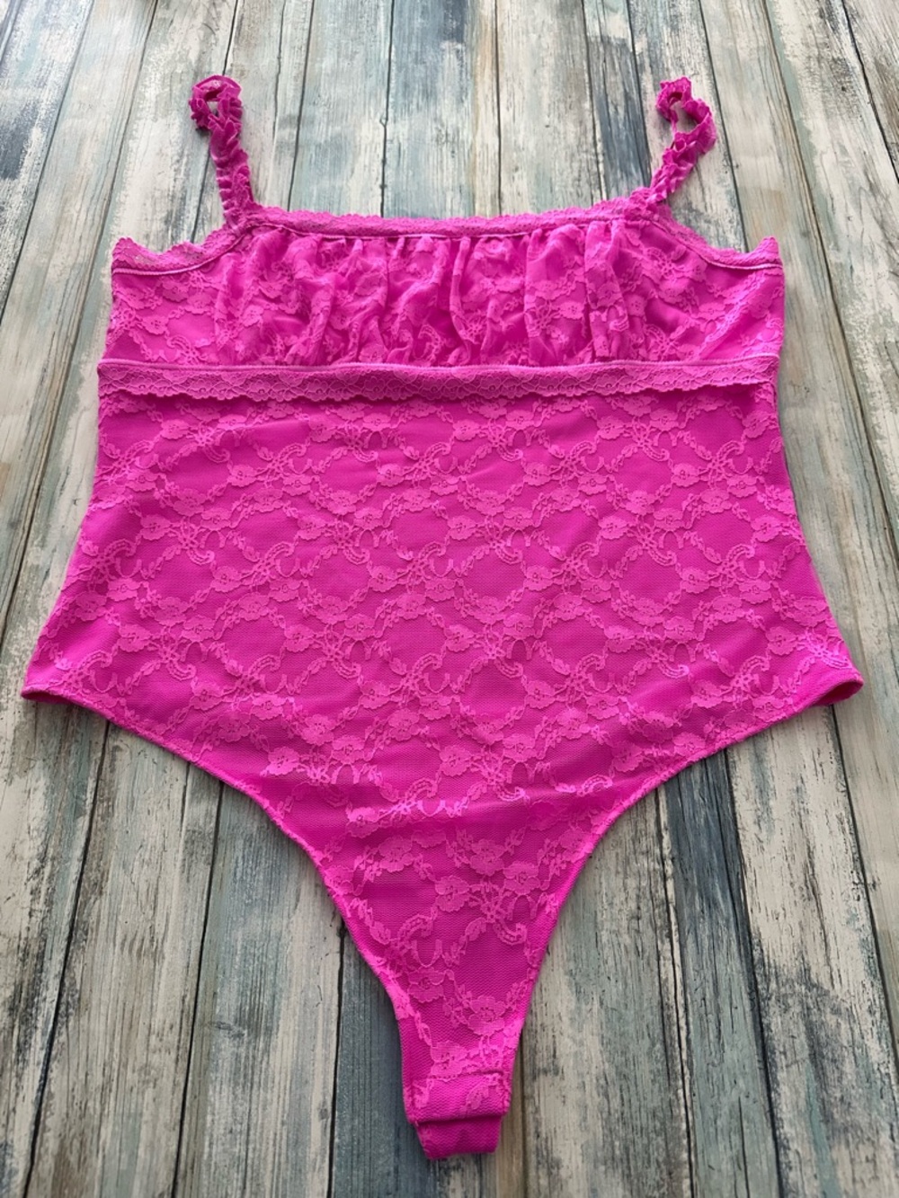 Bodysuit Women’s  XXL (2XL) Sexy Lined Lace Sleeveless Thong Tank Top NEW NWOT